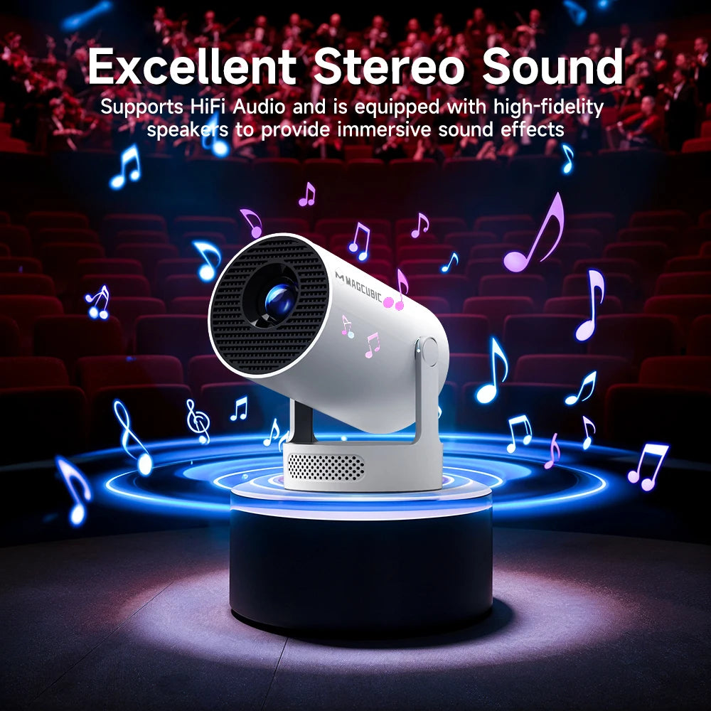 Proyector Magcubic 4K Wifi6 Android11 260 ANSI Dual WIFI Allwinner H713 BT5.0 1280*720P Cine en casa exterior portátil HY300 Pro +