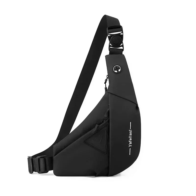 Bolso de hombro para hombre, bandolera Oxford impermeable con USB, bandolera multifunción, bolsa de pecho de viaje corta para bolsos de hombre
