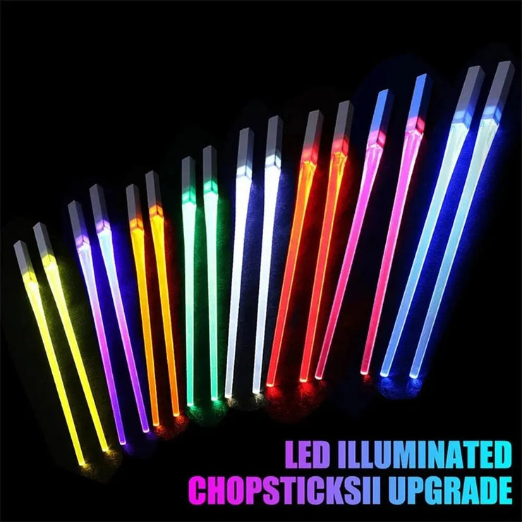 1 Pair LED Lightsaber Chopsticks Luminous Reusable Kitchen Light Up