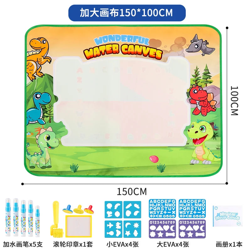 150X100cm Magic Water Canvas Graffiti Drawing Board Repeatedly Doodle Water Painting Carpet  Reusable Drawing Mat Kids Toy Gift