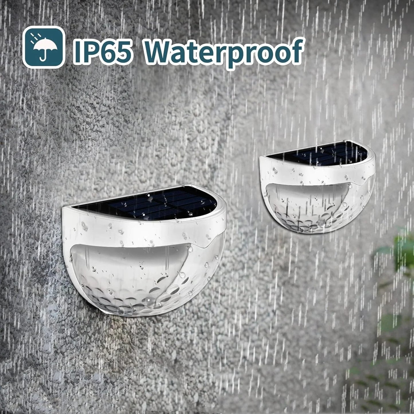 6PCS Solar Fence Lights Deck Lights Solar Wall Mount Outdoor Lamp White LED Lamp Lighting For Garden Home Patio Yard Camp Light