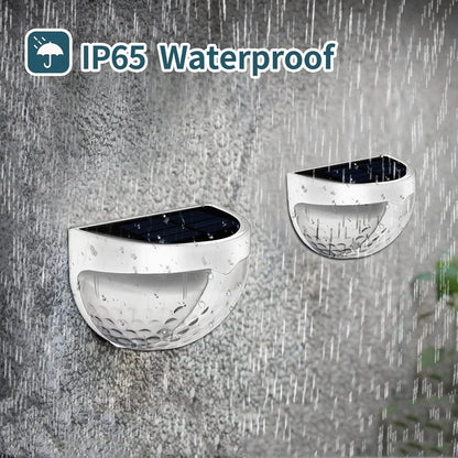 6PCS Solar Fence Lights Deck Lights Solar Wall Mount Outdoor Lamp White LED Lamp Lighting For Garden Home Patio Yard Camp Light