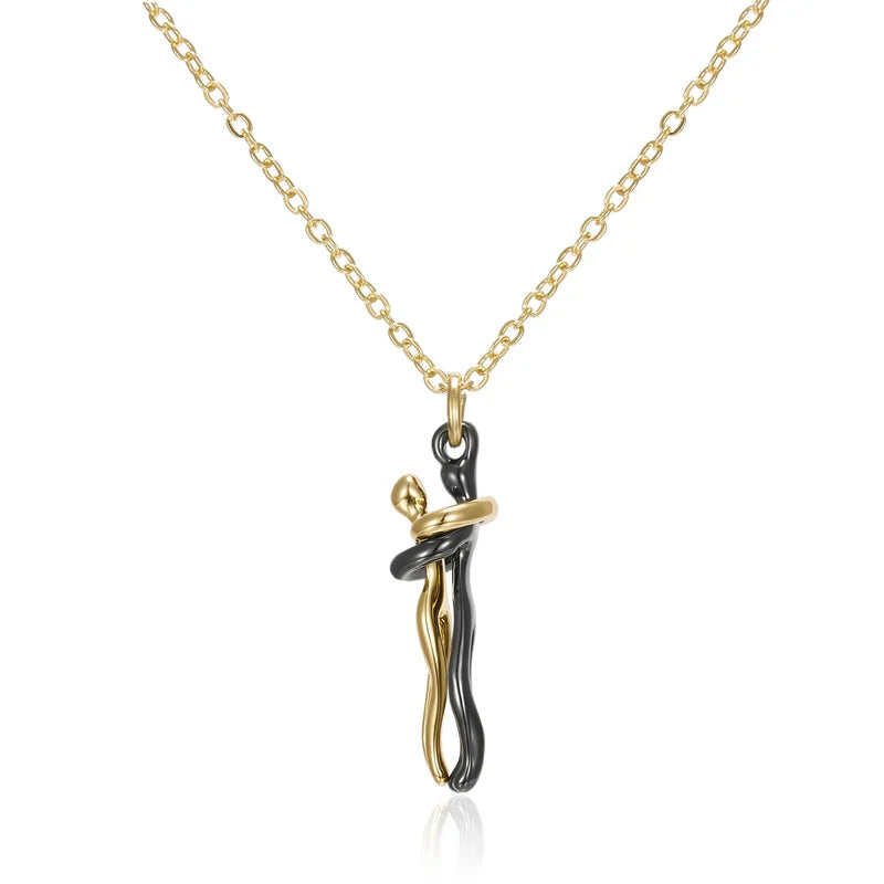 Forever Embrace: The Hug Couple Necklace One yuan Store