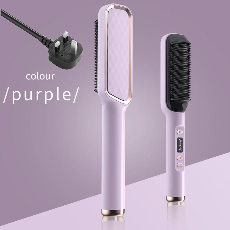 Electric Hot Comb Multifunctional Straight Hair Straightener Comb Negative Ion Anti-Scalding Styling Tool Straightening Brush Stone's Store