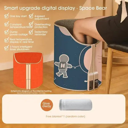 Electric Foot Warmer Under Desk Cylindrical Heating Pad Adjustable