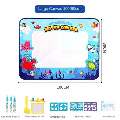 150X100cm Magic Water Canvas Graffiti Drawing Board Repeatedly Doodle Water Painting Carpet  Reusable Drawing Mat Kids Toy Gift