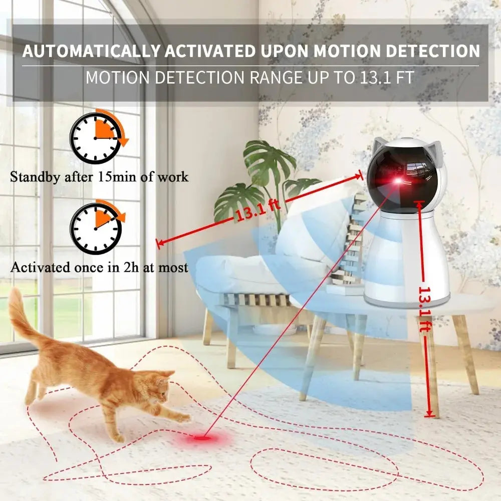Laser Cat Toys for Indoor Cats, Trajectory Motion Activated Rechargeable Automatic Cat Laser Toy DJ Deal Store