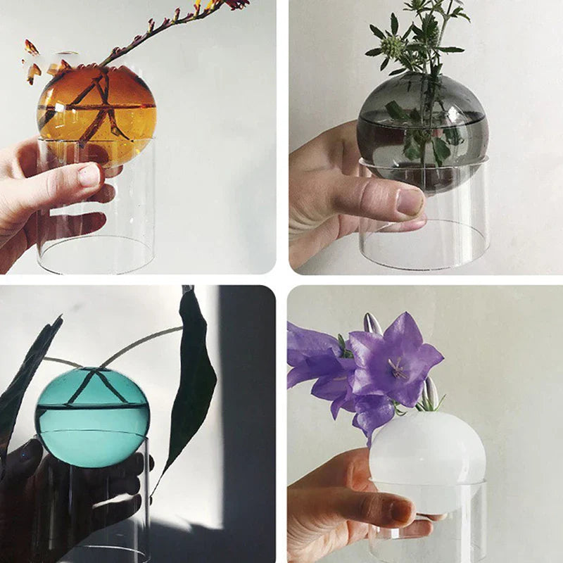 Mini Round Glass Flower Vase – A Delightful Touch of Nature for Your Space Ursmart Store