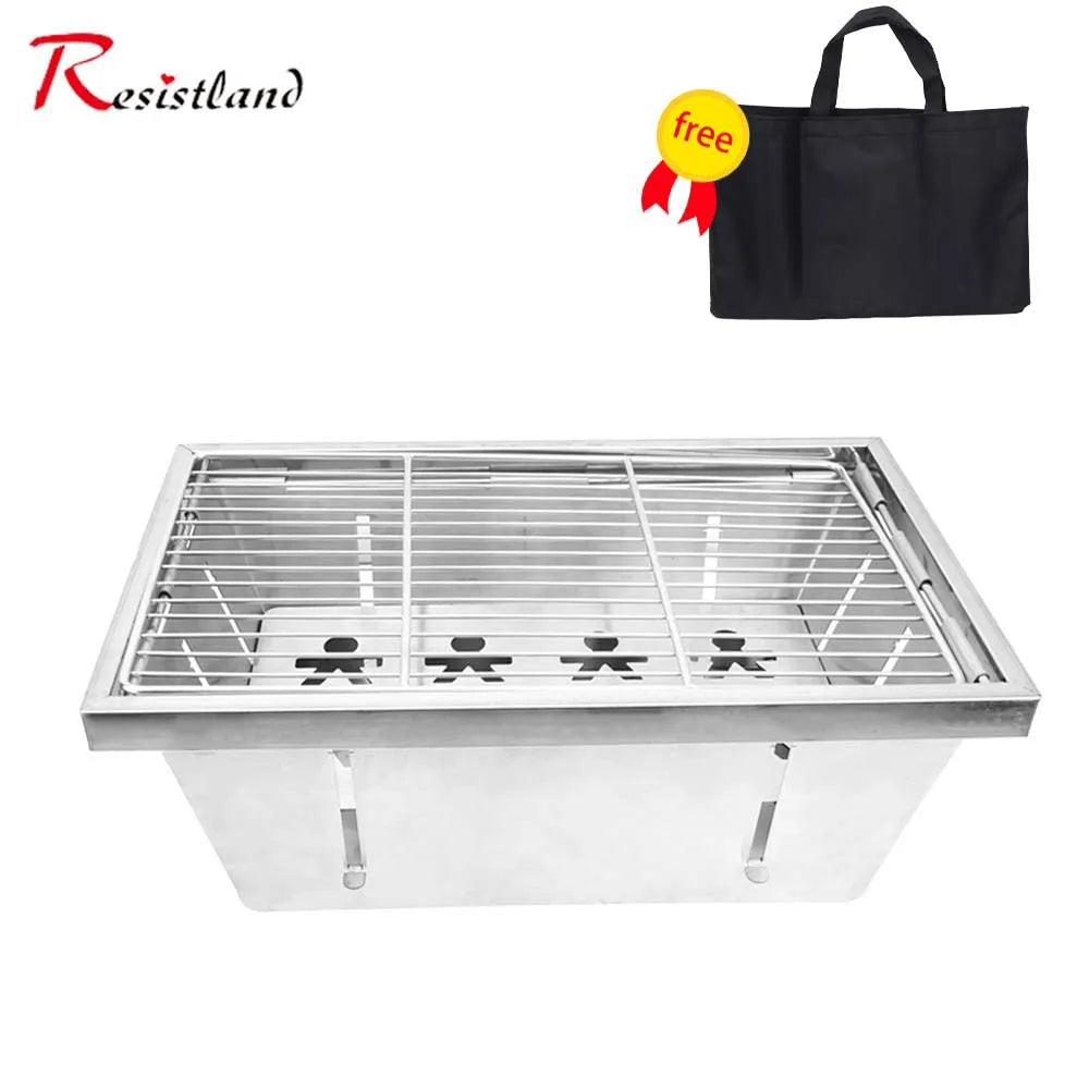 Portable IGT Wood Camping Table with Removable Gas Stove and BBQ Grill Stone's Store