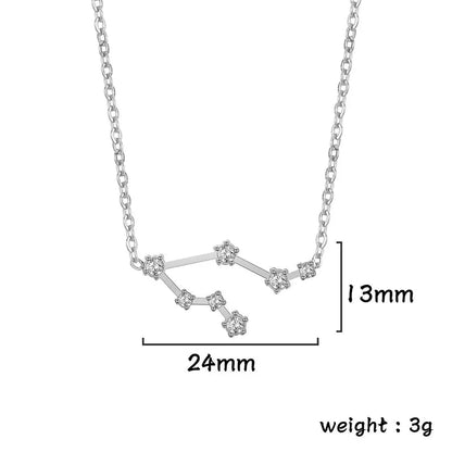 Lucktune Zircon Constellation Pendant Necklace Libra Virgo Zodiac Necklace for Women Stainless Steel Birthday Jewelry Gifts 2025 lucktune Official Store
