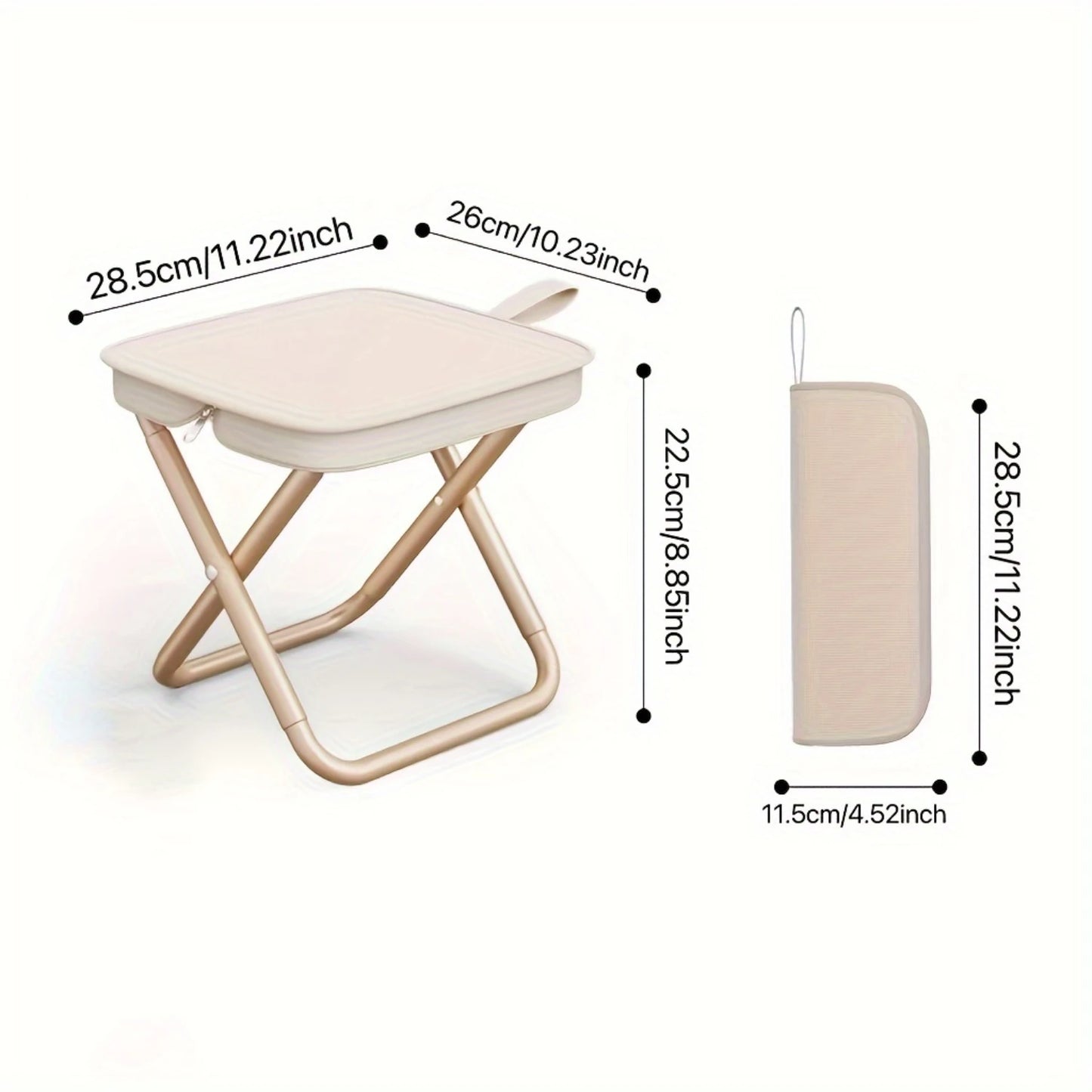 GlamGo Stool – Fold. Carry. Sit Pretty.