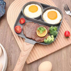 4-hole Omelet Pan Frying Pot Thickened Non-stick Egg Pancake Steak Cooking Pan Hamburg bread Breakfast Maker Induction cooker Shop1103813503 Store