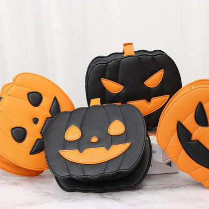 Halloween Pumpkin Shoulder Bag Women Novelty Purse PU Leather Female Daily handbag Halloween Creative Candy Bags for Kids