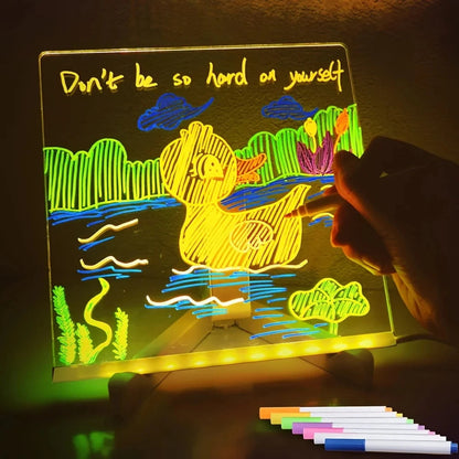 LED light up acrylic message board Erasable USB Children's Drawing AliExpress