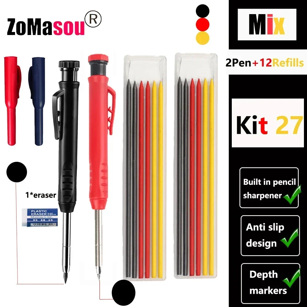 PrecisionMark Carpenter Pencil: Sharp Lines, Every Time! Zomasou Factory Store