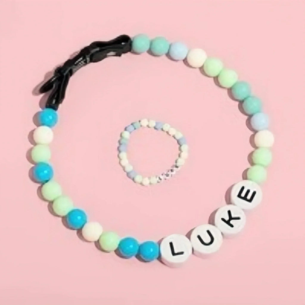 PawBond™ – Personalized Pet Collar & Matching Bracelet Set 🐾💖