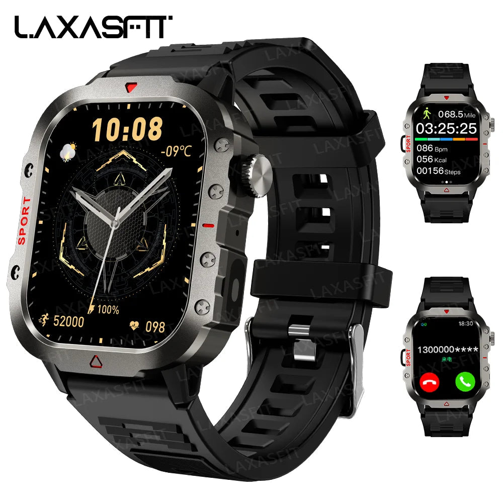 LAXASFIT Men Sports Smart Watch 1.71 Screen Blood Oxygen Bluetooth Talking Watch Multi Sport LED Flashlight Outdoor Smart Watch LAXASFIT Watch Store