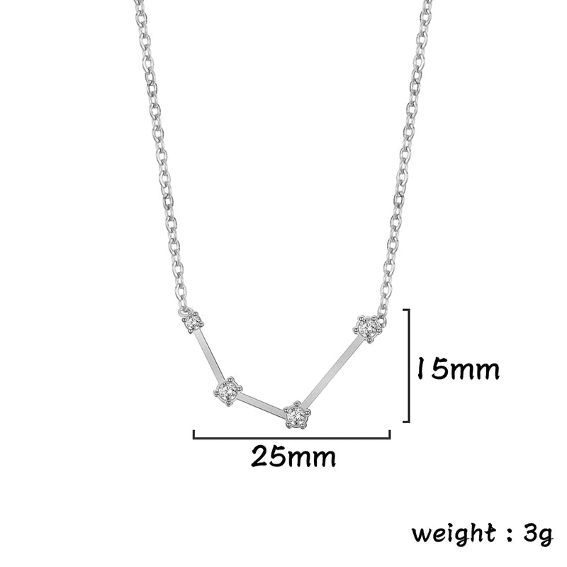 Lucktune Zircon Constellation Pendant Necklace Libra Virgo Zodiac Necklace for Women Stainless Steel Birthday Jewelry Gifts 2025 lucktune Official Store