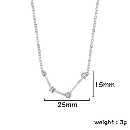 Lucktune Zircon Constellation Pendant Necklace Libra Virgo Zodiac Necklace for Women Stainless Steel Birthday Jewelry Gifts 2025 lucktune Official Store