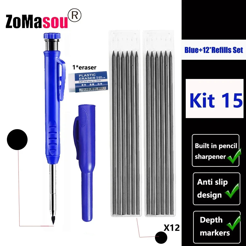 PrecisionMark Carpenter Pencil: Sharp Lines, Every Time! Zomasou Factory Store