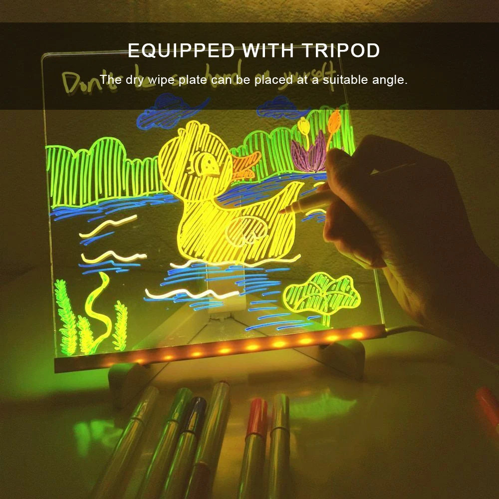 Personalized LED Lamp Acrylic Message Note Board Erasable USB AliExpress