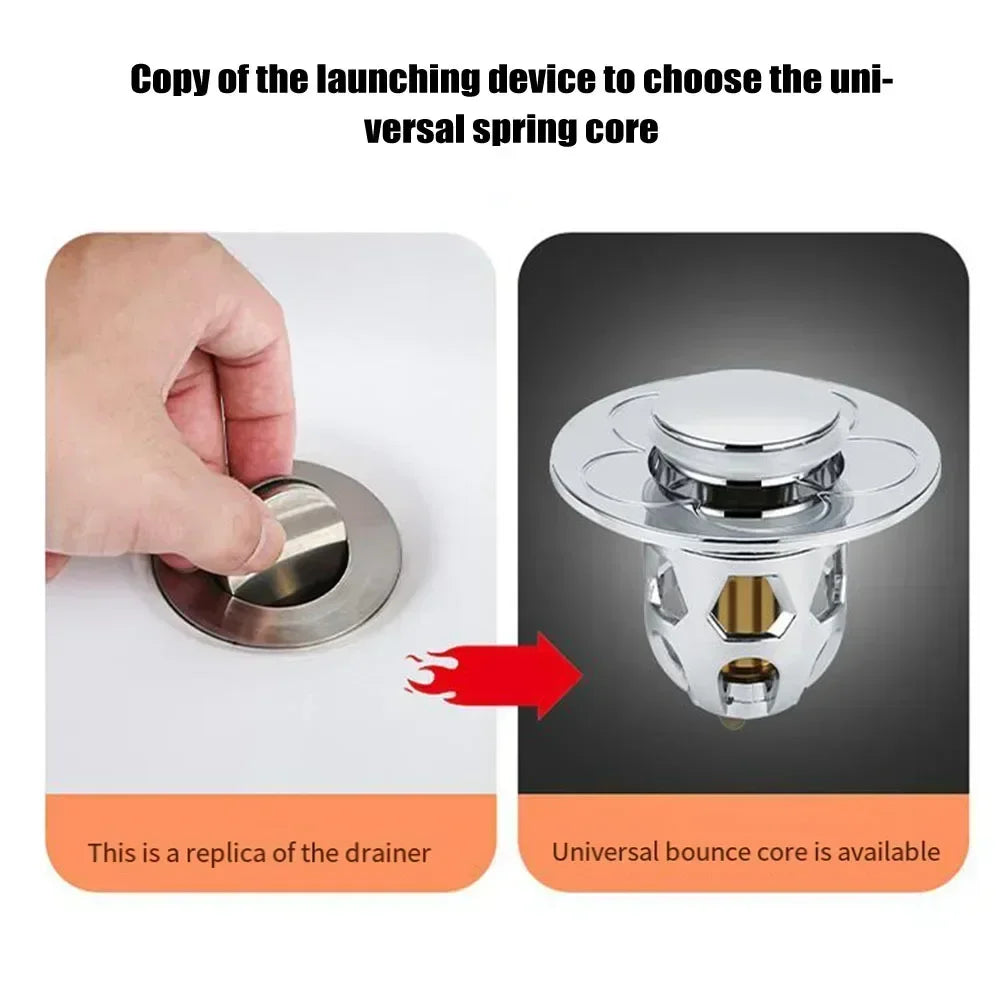 Bathroom Sink Plug Stopper Wash Basin Pop-Up Bounce Core Drain Filter Bathtub Hair Catcher Sink Strainer Bathroom Accessories Bestbuy Tools Store