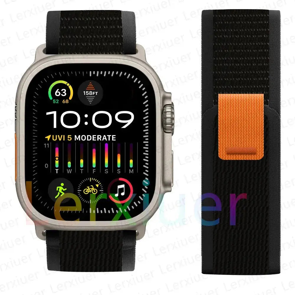 For Apple Watch Series 10 46mm Nylon Loop Magnetic Buckle Watch Band(Smoke Purple) Elegant-Straps Store