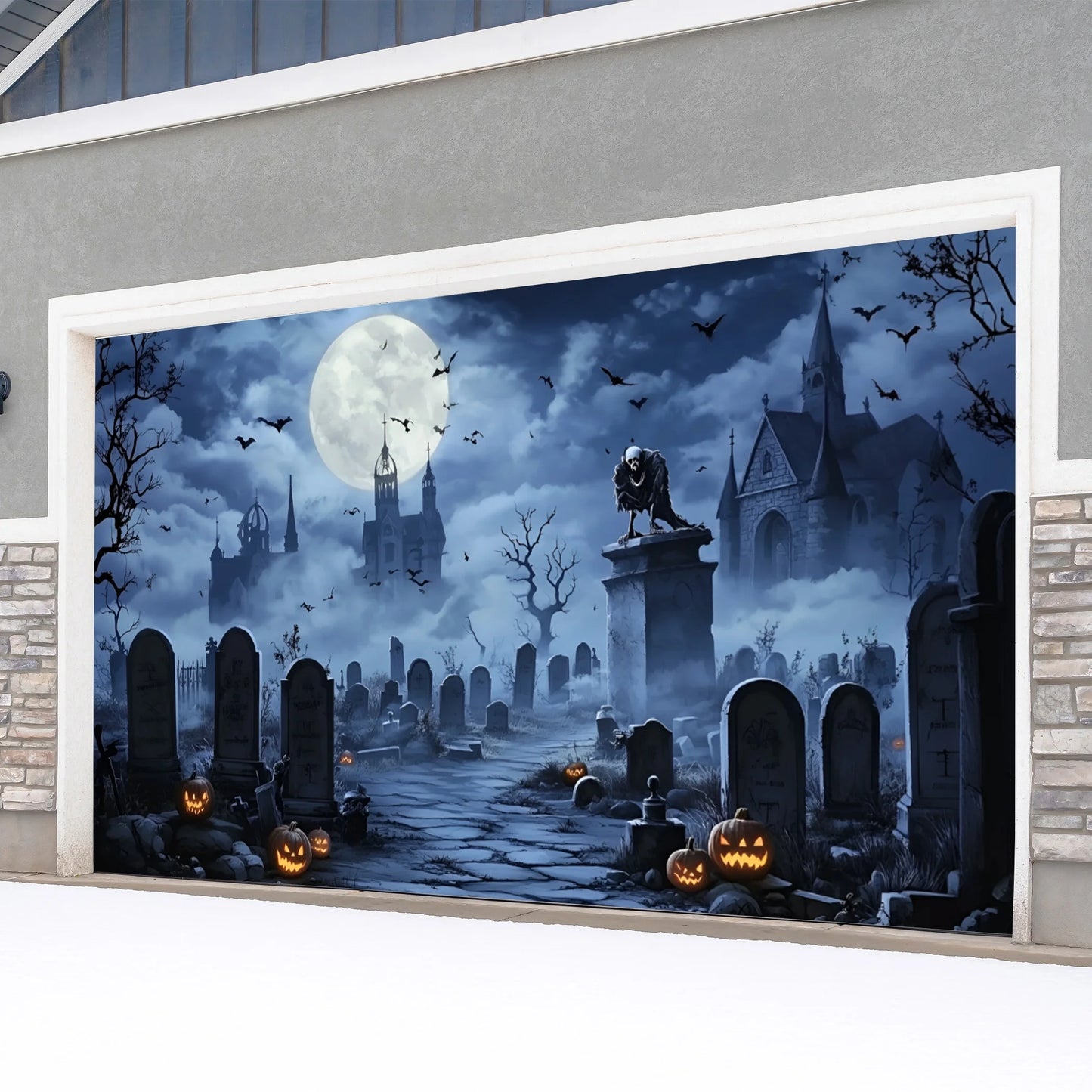 Spooky Garage Door Wrap – Instant Haunted House Transformation!