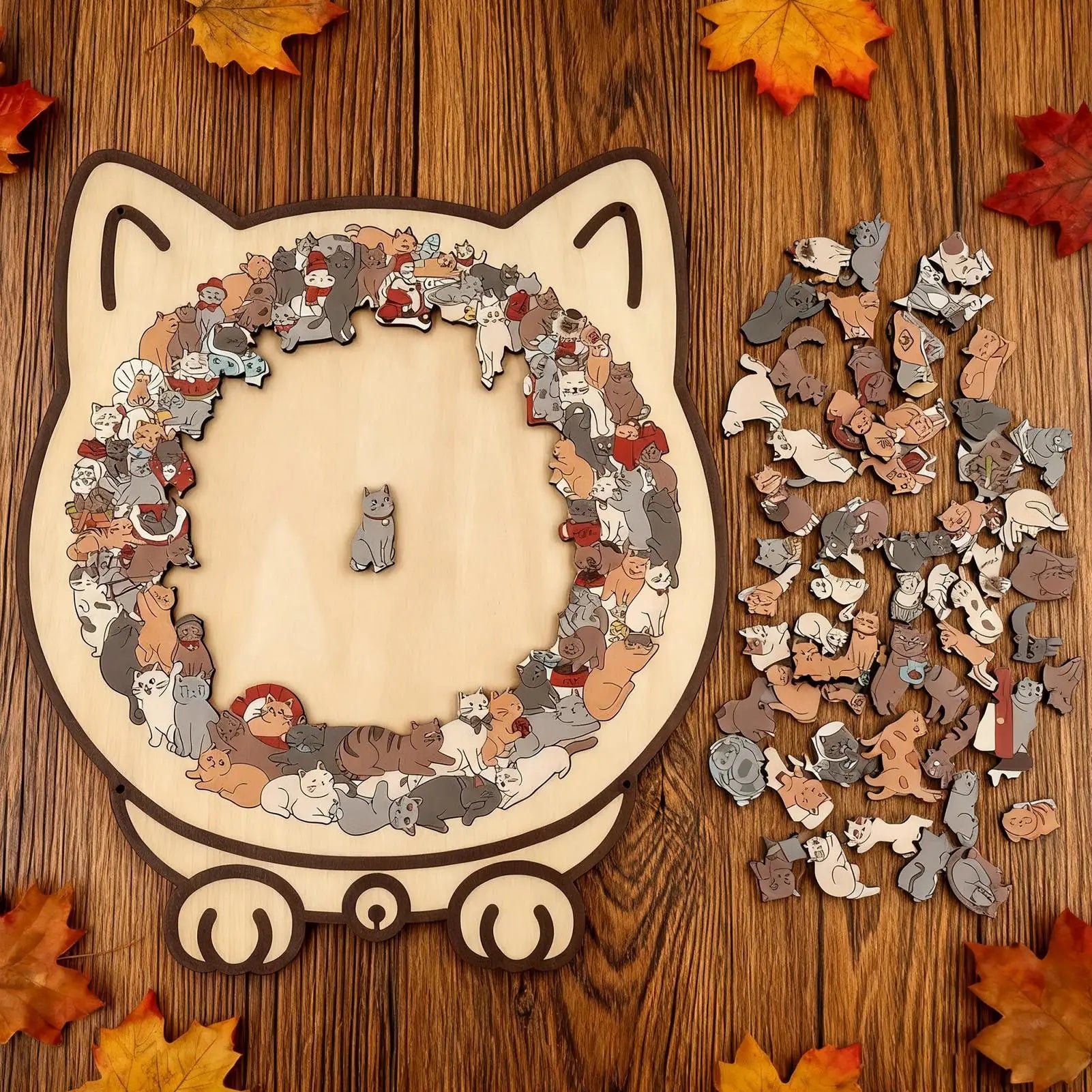 SereniCat™ 135-Piece Wood Puzzle 😺🌈