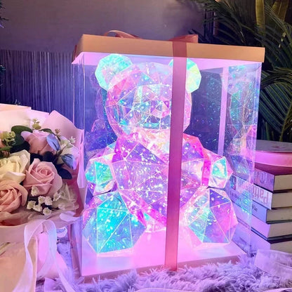 Glow-Up Holographic Teddy Bear – Magical Light-Up Plush for Cozy Nights! SINOHAMM Official Store