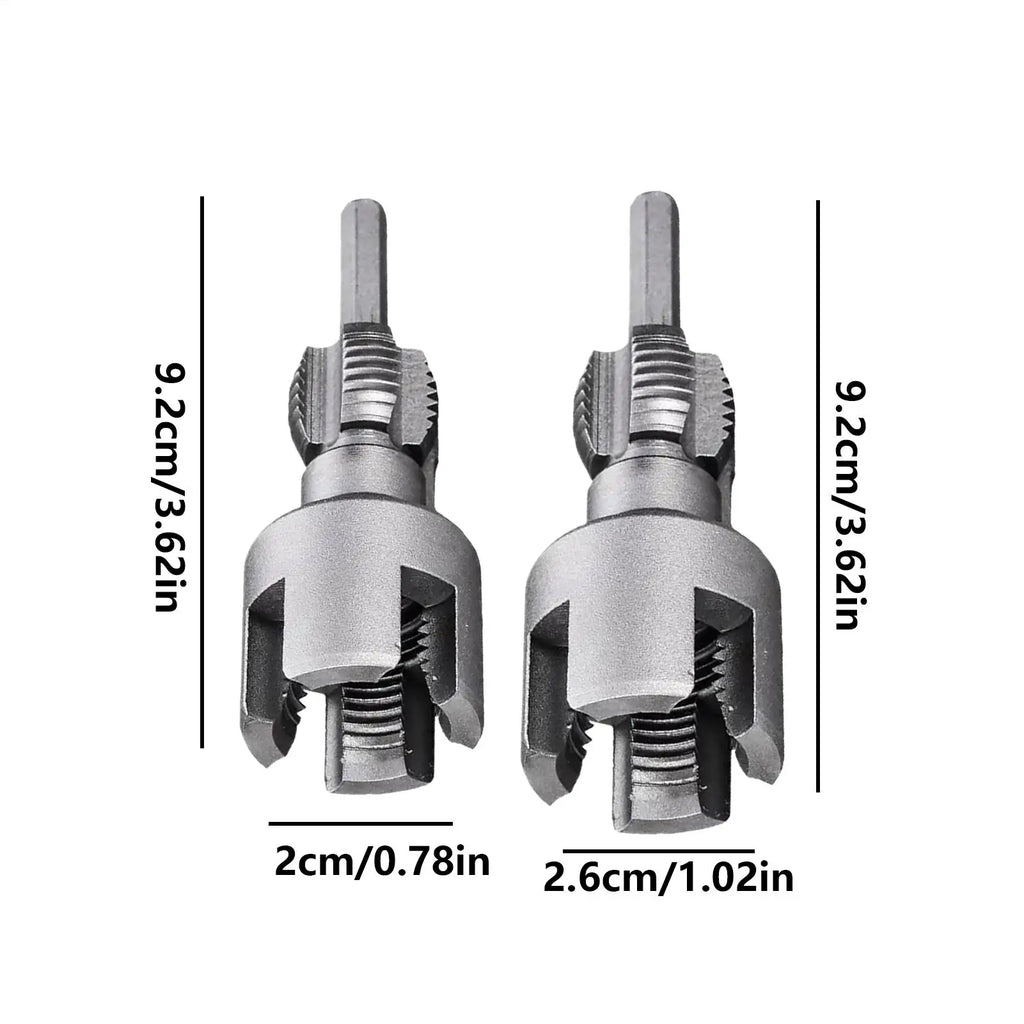 2pcs Water Pipe Threader Tapping Tool Internal Thread External Thread Integrated Die Water Pipe Opener