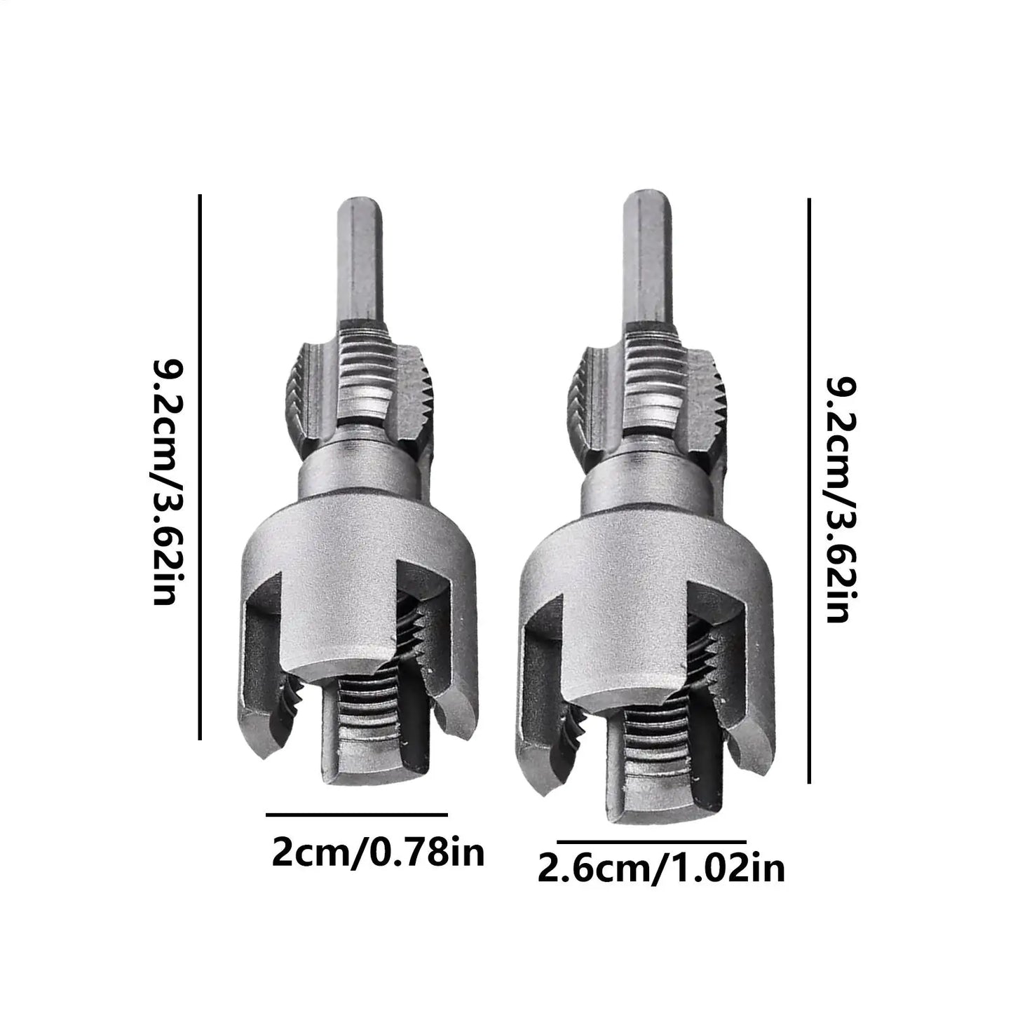 2pcs Water Pipe Threader Tapping Tool Internal Thread External Thread Integrated Die Water Pipe Opener