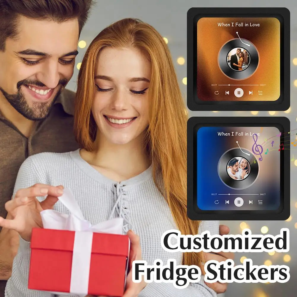Personalized Music Fridge Magnet – Add Your Favorite Song and Photo! Happy Home Time Store