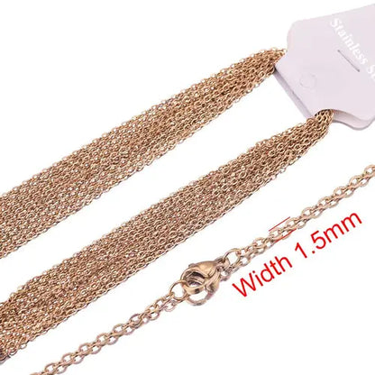 10pcs Stainless Steel Necklace Cuban Chains Hypoallergenic Rolo Link