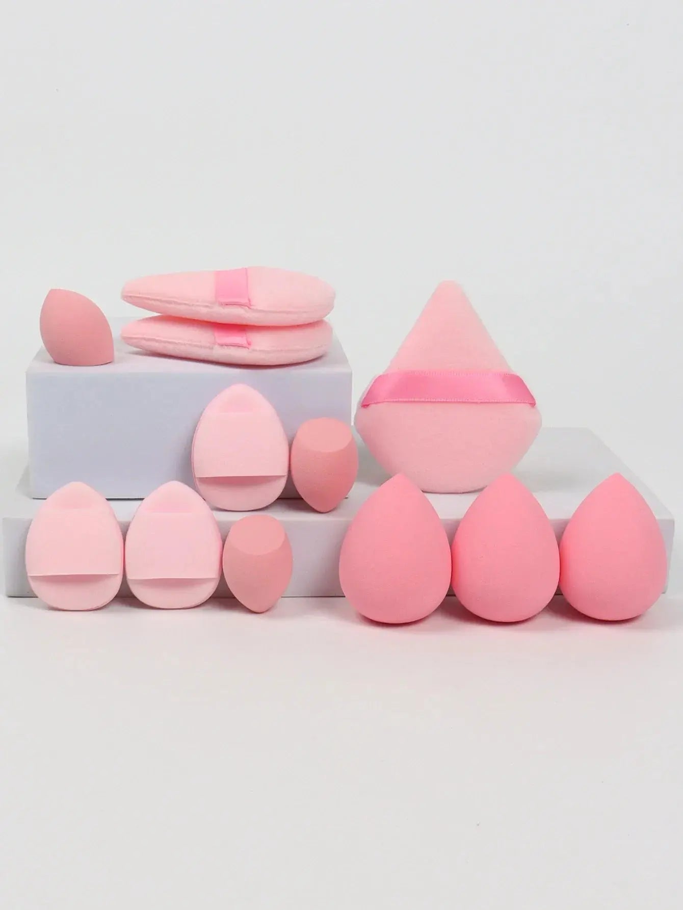 12-Piece All-Purpose Makeup Sponge Set, Made of 3 Loose Powder Puffs, 3 Mini Air Cushion Puffs, 3 Beauty Eggs and 3 Mini Beauty Shop Cherry Darling Store