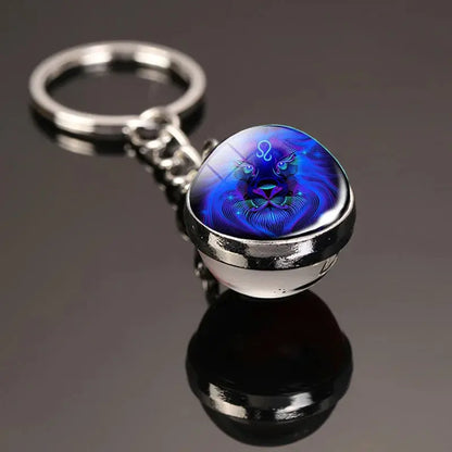 12 Constellation Keychain with Luminous Time Stone Pendant - Creative Fashion Accessory Gift Shop1103314747 Store