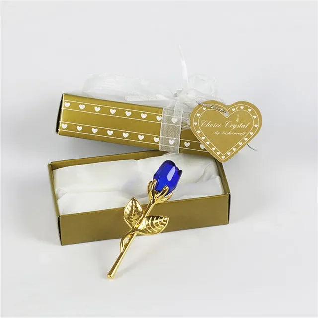 Valentines Day Gift Crystal Glass Rose Artificial Flower Silver Gold Rod Rose Flower for Girlfriend Wedding Gifts for Guest Shop1104358055 Store