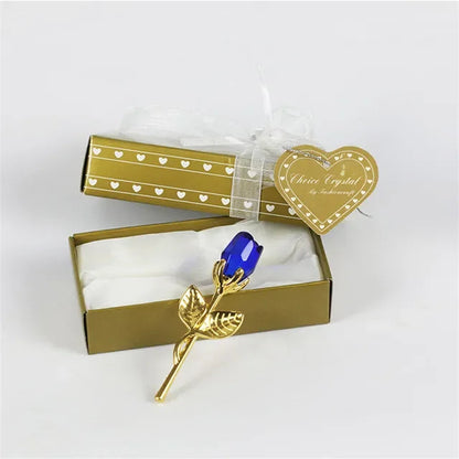 Valentines Day Gift Crystal Glass Rose Artificial Flower Silver Gold Rod Rose Flower for Girlfriend Wedding Gifts for Guest Shop1104358055 Store