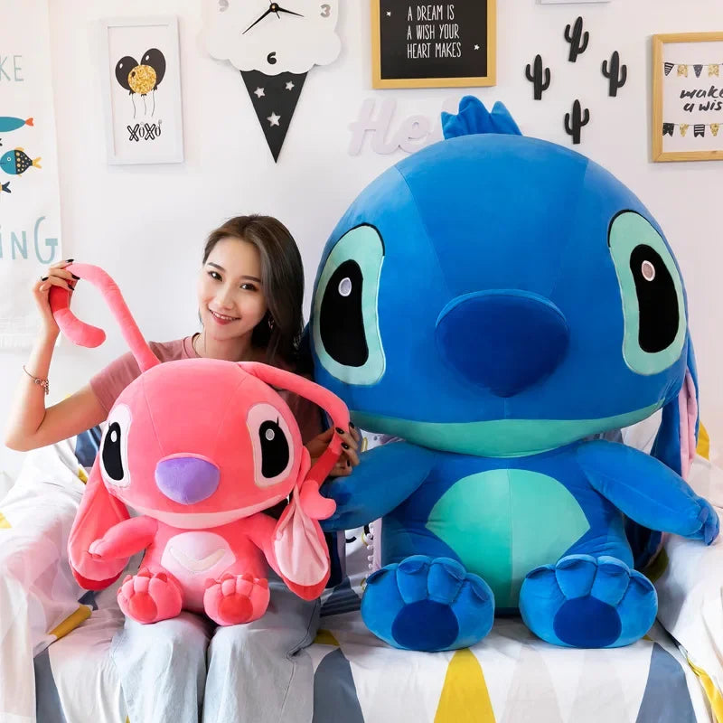 20-60cm Giant Size Lilo & Stitch Couple Models Cartoon Stuffed Plush Anime Plushs Toys Pendant Toy Pillow Kids Birthday Gift