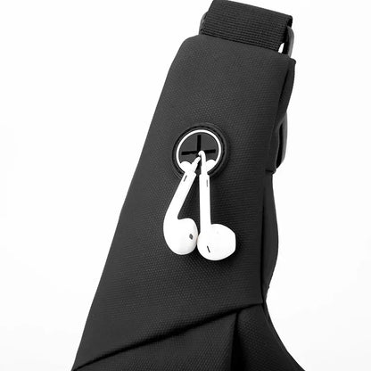 Men's Shoulder Bag Waterproof USB Oxford Crossbody Bag Sling Multifunction Short Travel Messenger Chest Pack for Male Handbags