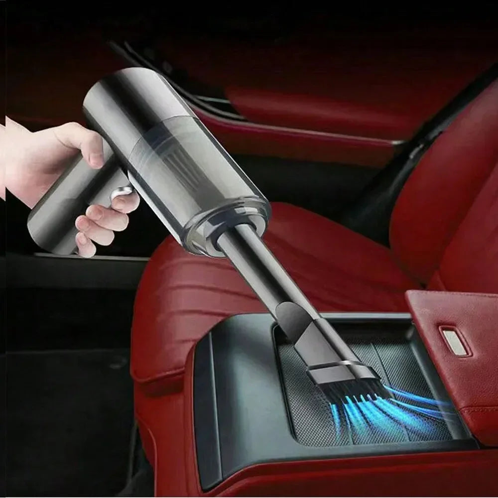 1 Aspiradora inalámbrica 120W de alta potencia negra doble uso para hogar y coche Potente aspiradora de mano portátil
