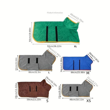 Dog Bathrobe Absorbent Pet Quick Drying Bath Towel Dog Bath Towel Large Small Dogs Clean Absorbent Bathrobe Pet Supplies