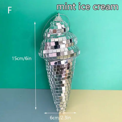 6in Hanging Disco Ice Cream Mirror Room Decor Reflective Disco Ball AliExpress