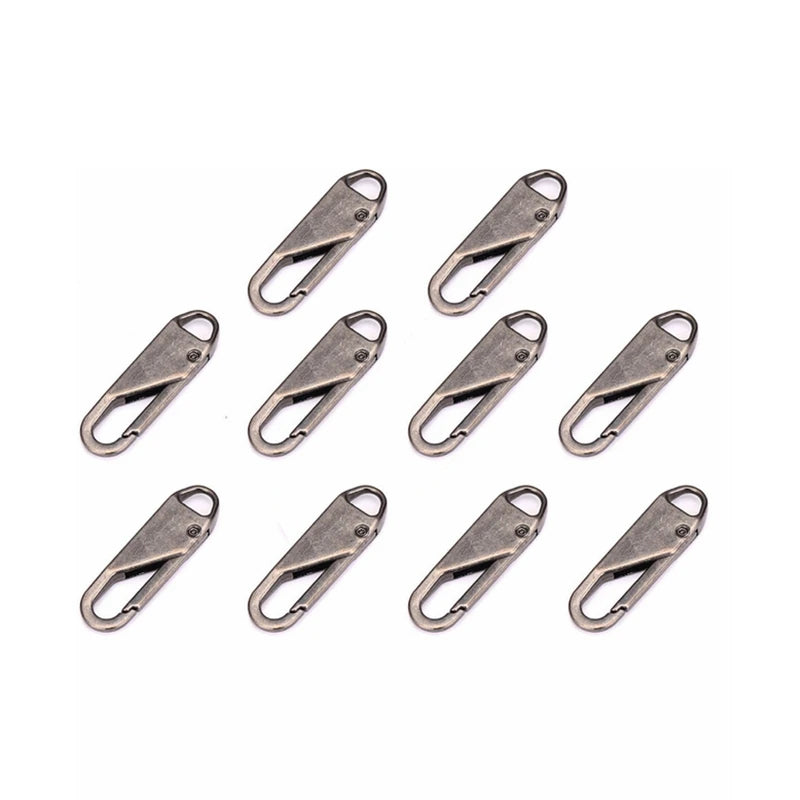 10 Pcs Zipper Slider Puller Instant Zipper Repair Bag Replacement Bad Buckle Travel Bag Suitcase Zipper Head DIY Sewing Craft