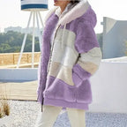 Women's Oversized Plush Pocket Jacket - Warm & Stylish Winter Essential 2023