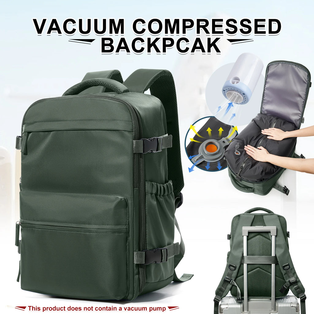 Mochila de viaje para cabina de avión Ryanair 40x20x25, mochila de compresión al vacío, mochila para mujer y hombre, bolso de mano para portátil de negocios