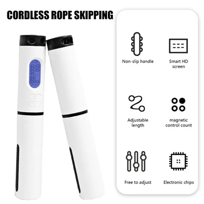 Cordless Jump Rope with Counter - Smart Electronic Skip Rope for Fitness