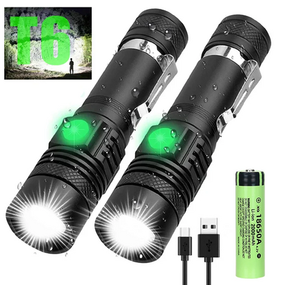 Super Bright LED Tactical Flashlight Zoomable Rechargeable XIWANGFIRE Lamp Store
