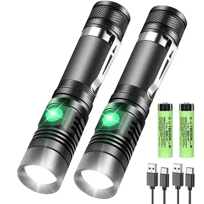 Super Bright LED Tactical Flashlight Zoomable Rechargeable XIWANGFIRE Lamp Store
