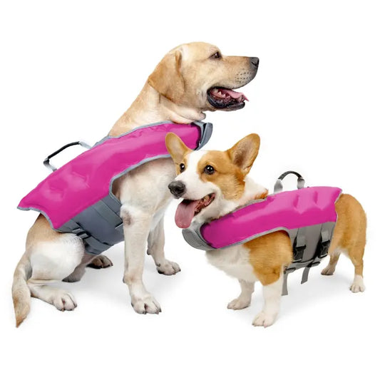 Dog Inflatable Swimsuit Easy to Carry Pet Life Jacket with Pump, Size: Chocolate Chronos